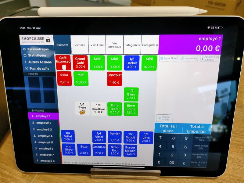 Caisse enregistreuse Shopcaisse sur Ipad
