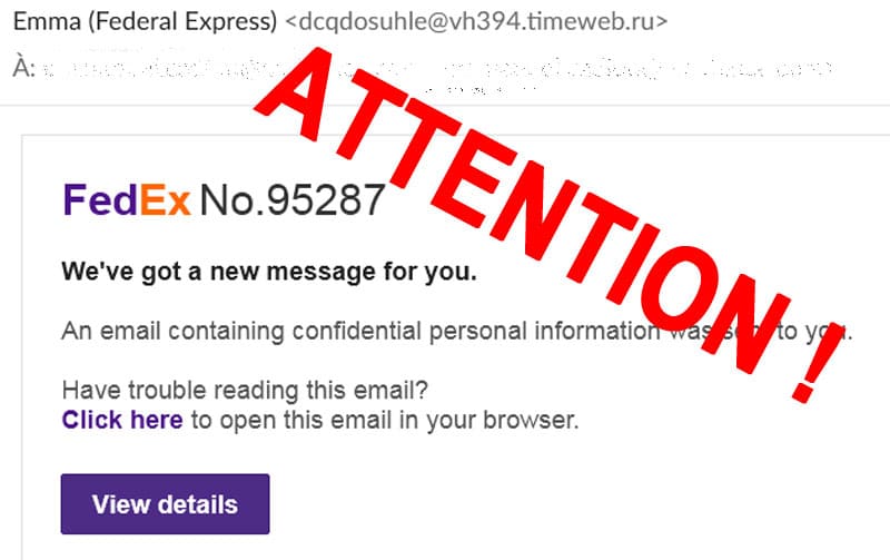 Phishing Fedex : Attaque en cours !