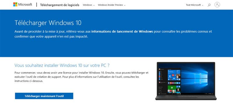 Mise à jour Windows 10