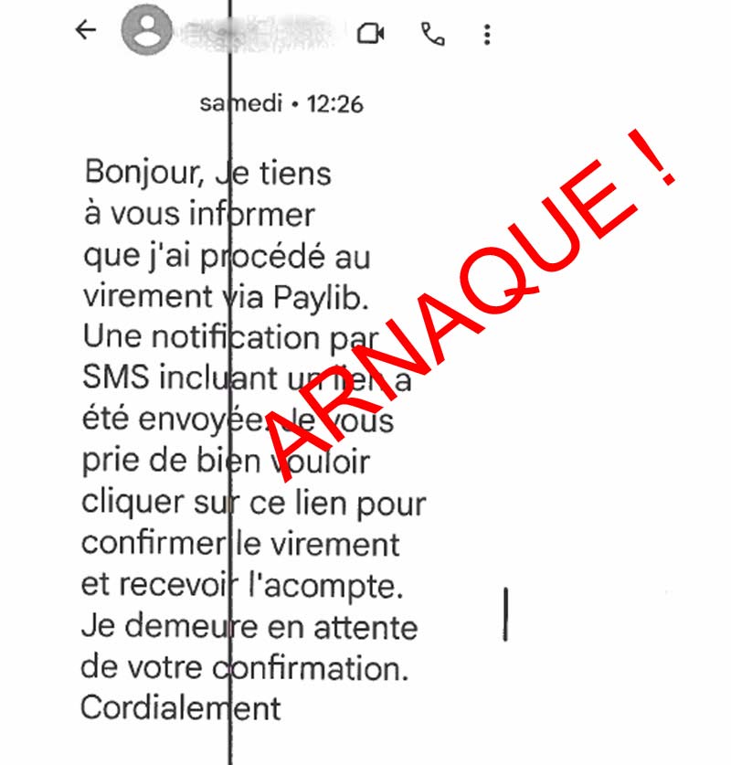 Arnaque Paylib par SMS